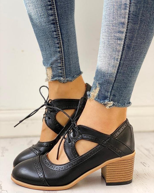 Beltrán | Zapatos de tacón con cordones estilo T para mujer