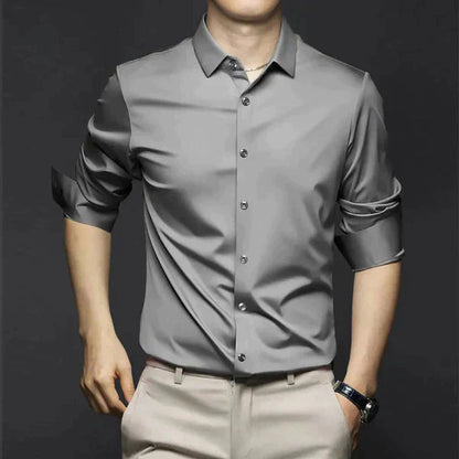 Aquiles | Camisa elástica de primavera de corte slim para hombre