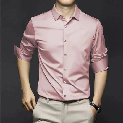 Aquiles | Camisa elástica de primavera de corte slim para hombre