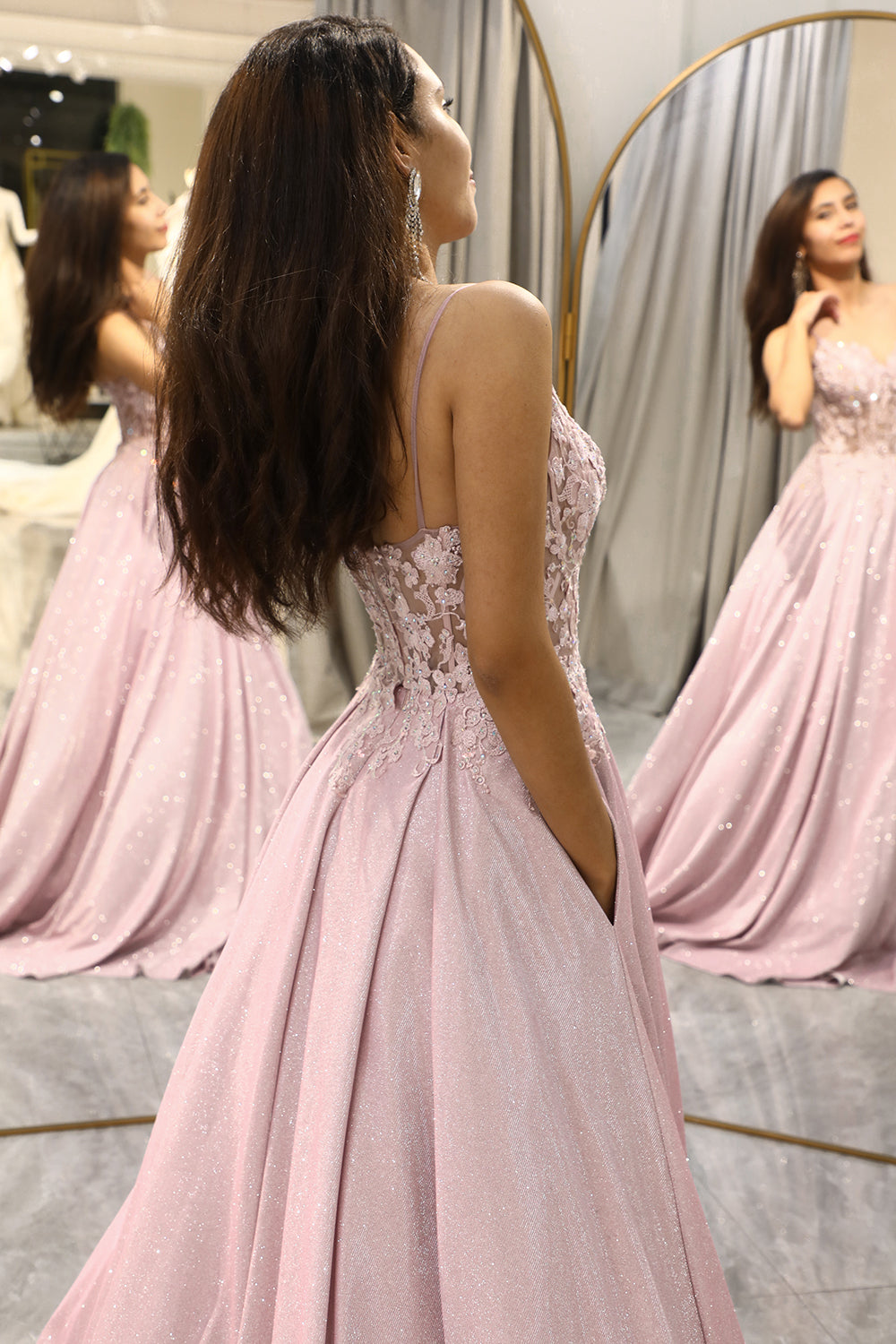 Nayra | Vestido maxi bordado elegante para fiesta
