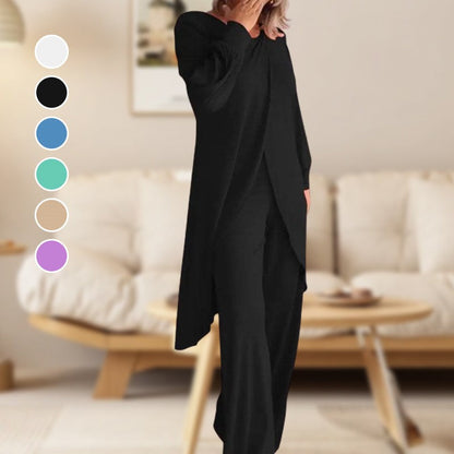 Pilar | Zweiteiliges Damenoutfit mit Tunika und weitem Hosenbein  