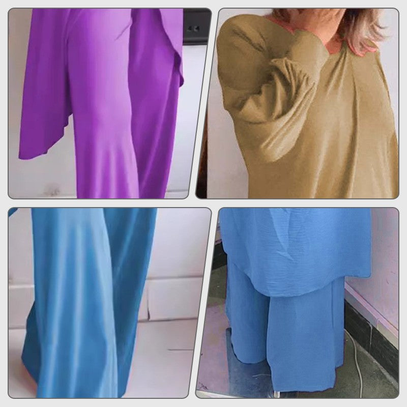 Pilar | Zweiteiliges Damenoutfit mit Tunika und weitem Hosenbein  