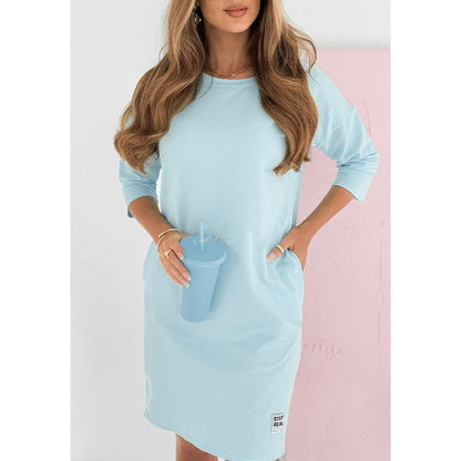 Eliana | Mini sukienka damska z rękawem do łokcia w stylu bluzy