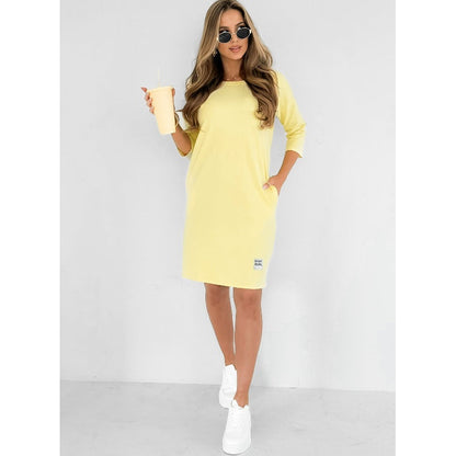 Eliana | Mini sukienka damska z rękawem do łokcia w stylu bluzy