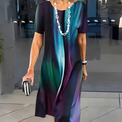 Elmara | Vestido midi para mujer con estampado y manga corta