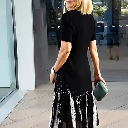 Elmara | Vestido midi para mujer con estampado y manga corta