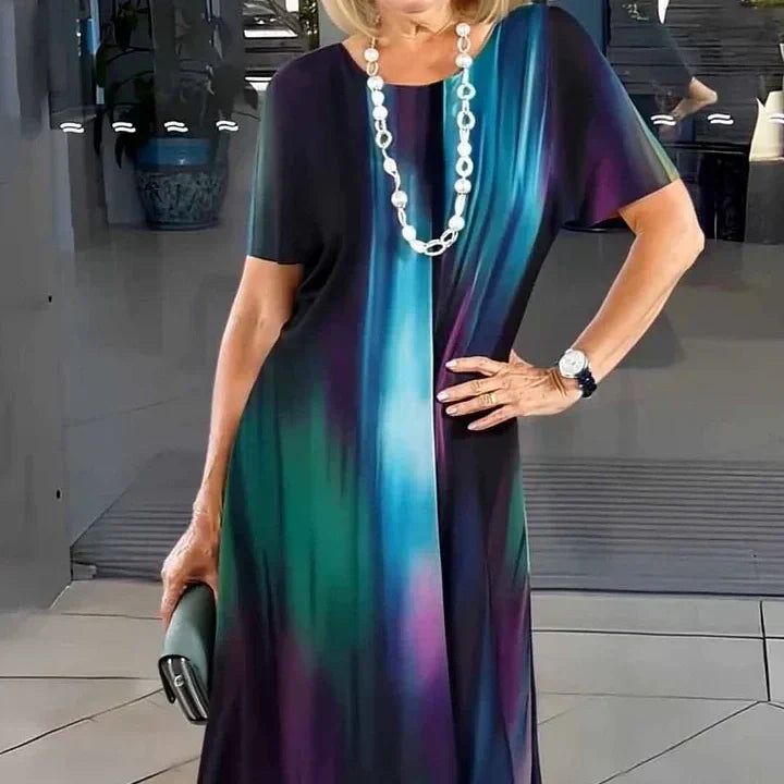 Elmara | Vestido midi para mujer con estampado y manga corta