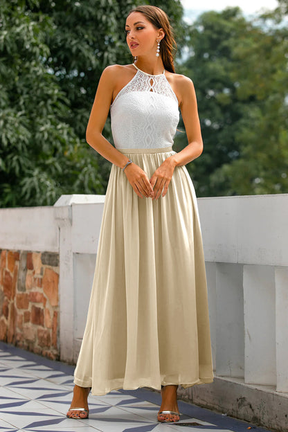 Alejandra | Vestido maxi de mujer para invitada de boda con cuello halter