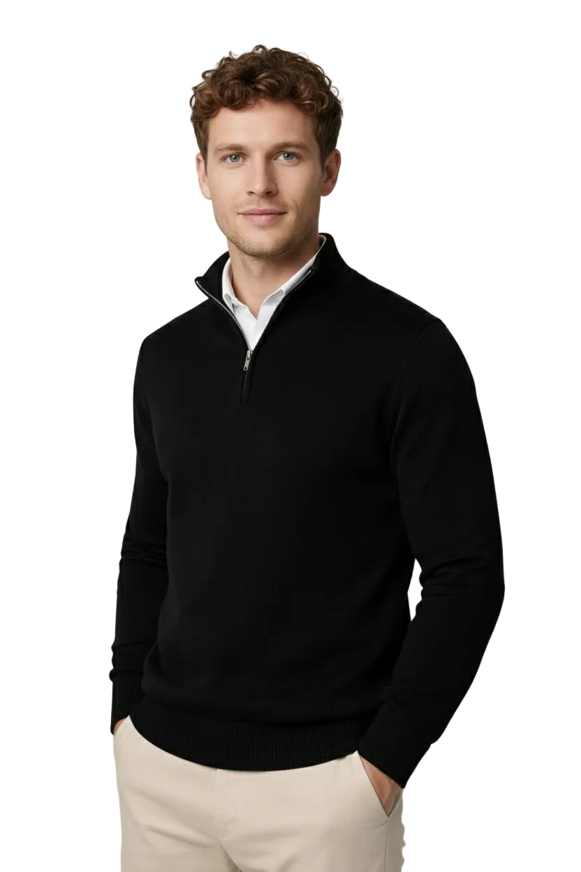 Velmior | Suéter para hombre con media cremallera y cuello alto