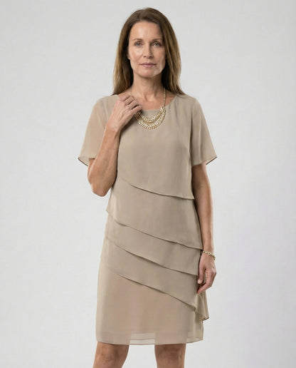 Marta | Vestido elegante para mujer con diseño de capas frontales