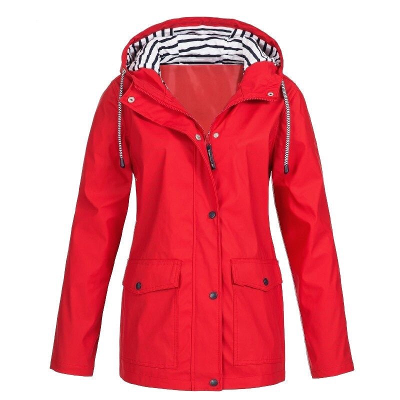 Susana | Chaqueta impermeable con capucha y bolsillos