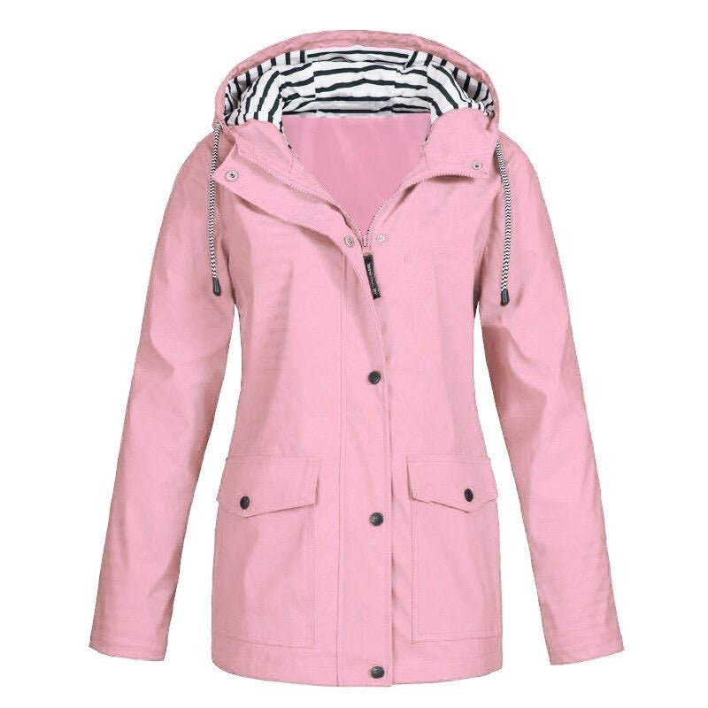 Susana | Chaqueta impermeable con capucha y bolsillos