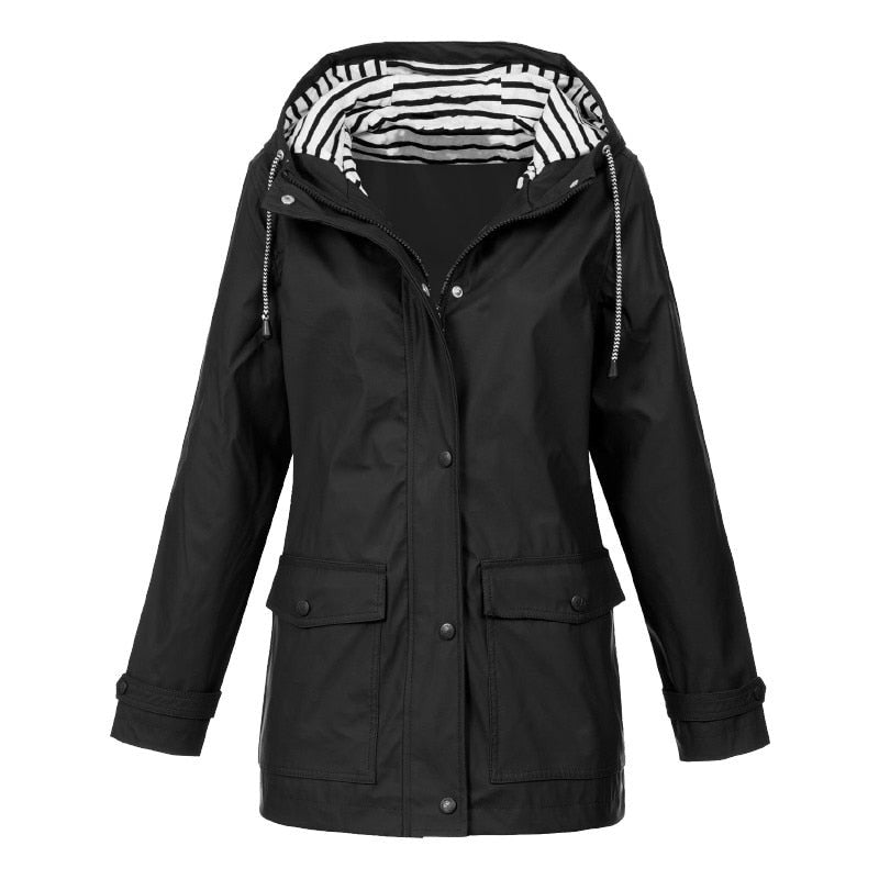 Susana | Chaqueta impermeable con capucha y bolsillos