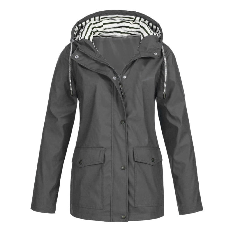 Susana | Chaqueta impermeable con capucha y bolsillos