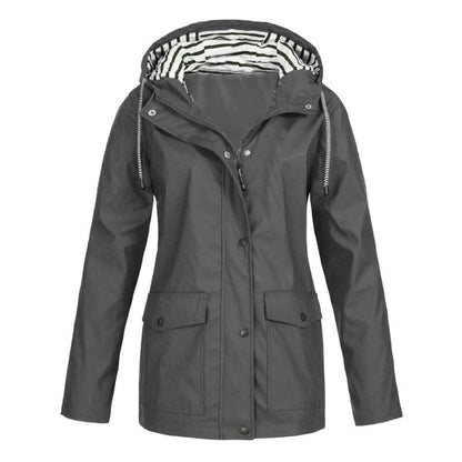 Susana | Chaqueta impermeable con capucha y bolsillos