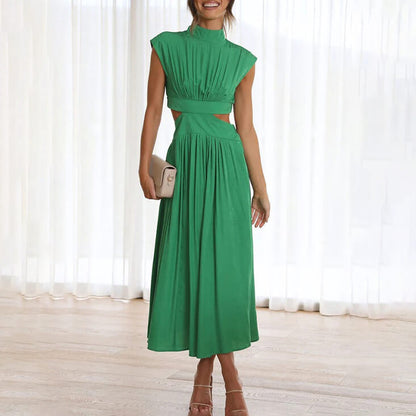 Raquel | Vestido midi con cintura recortada y frunces