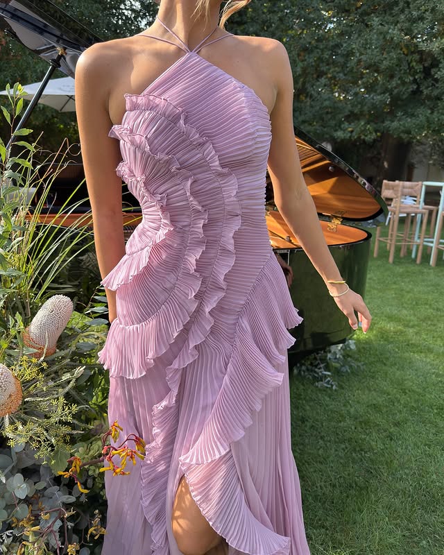 Elvira | Vestido maxi para mujer con un hombro estilo boda